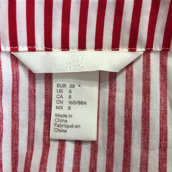 H&M red and white striped blouse - 8 - Picture 4 of 5